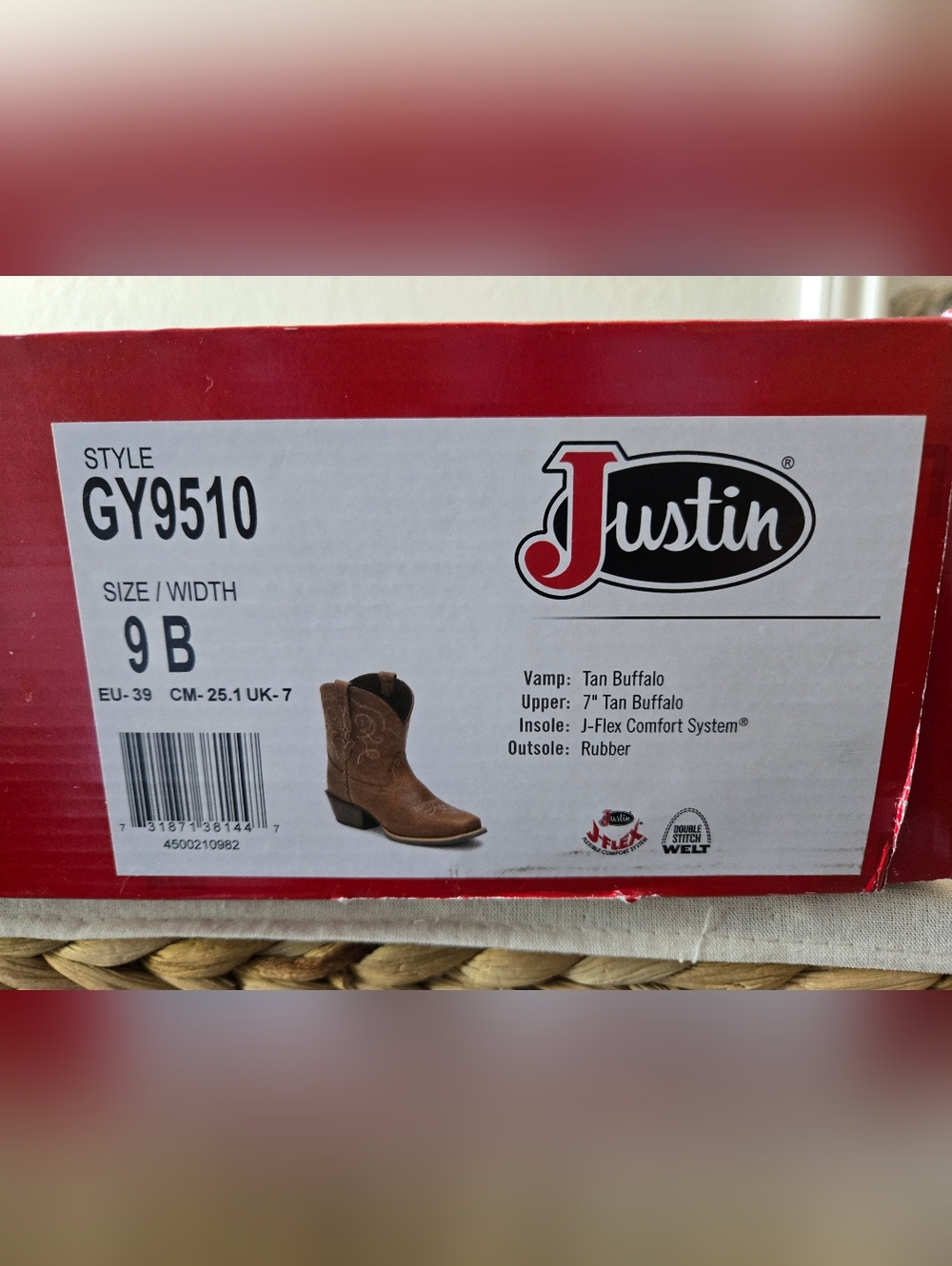 Justin Womens Tan Boot - Picture 2 of 6